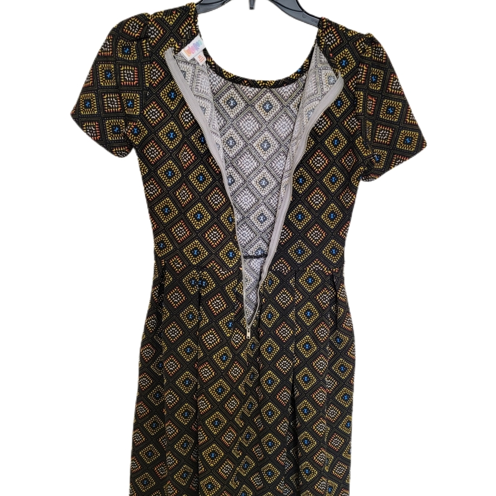 Lula Roe Women's size XSmall mini dress Geometric design.  LNC. - Picture 3 of 4